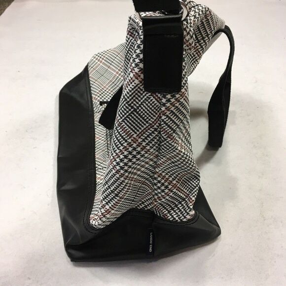 NWOT Lands End Canvas Weekender Duffle Bag Black White Pink Plaid Travel Luggage - Picture 11 of 16